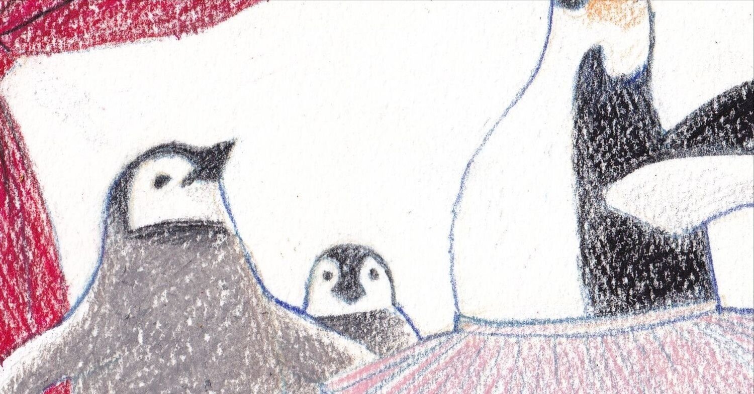 パステル画 ペンギンさん｜ちろ