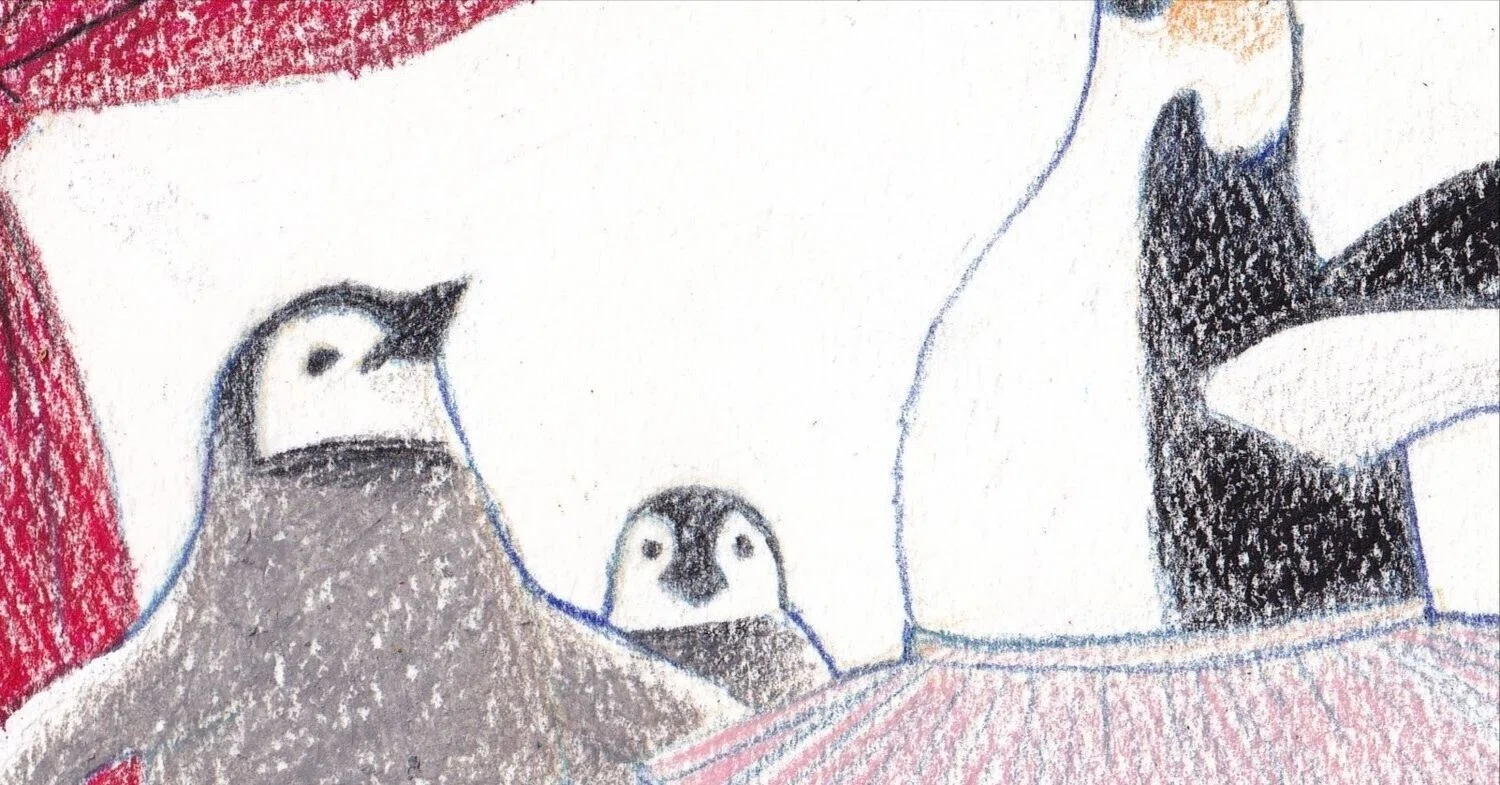 パステル画 ペンギンさん｜ちろ