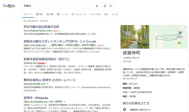 google検索結果