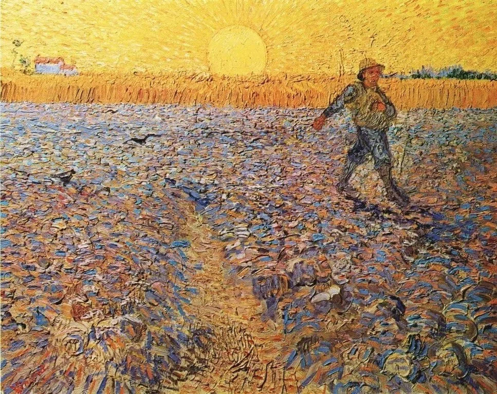 ゴッホもミレーの種まく人に触発されて、種まく人を描く