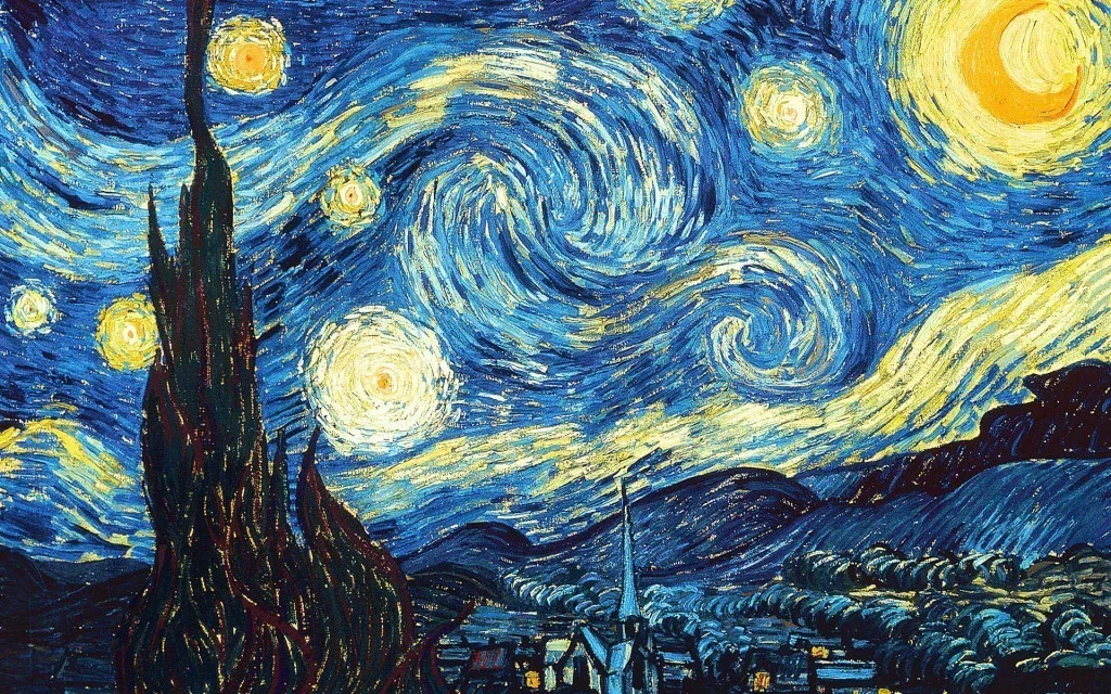 星月夜(糸杉と村)》フィンセント・ファン・ゴッホ