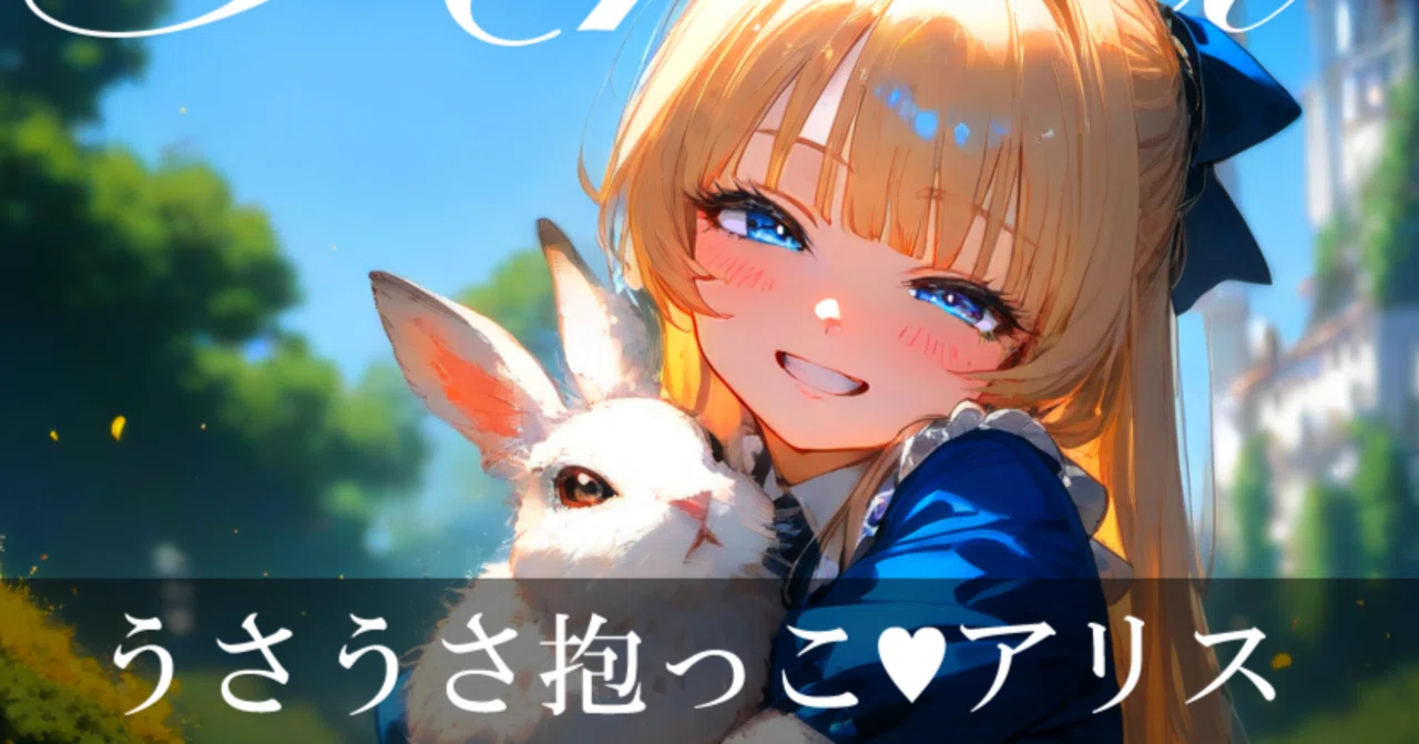 ご予約✦新作✦不思議の国のうさちゃんアリス・壁掛けタイプ…ブリザーブド AIイラスト ポージング解説・プロンプト】うさうさ抱っこアリス