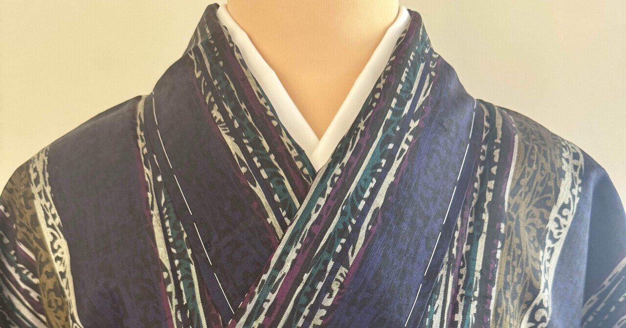 イカット風太縞着物｜夢吉きもの
