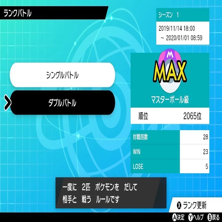 ポケモン剣盾ダブルシーズン１ シーズン中盤使用パーティ がみ Note