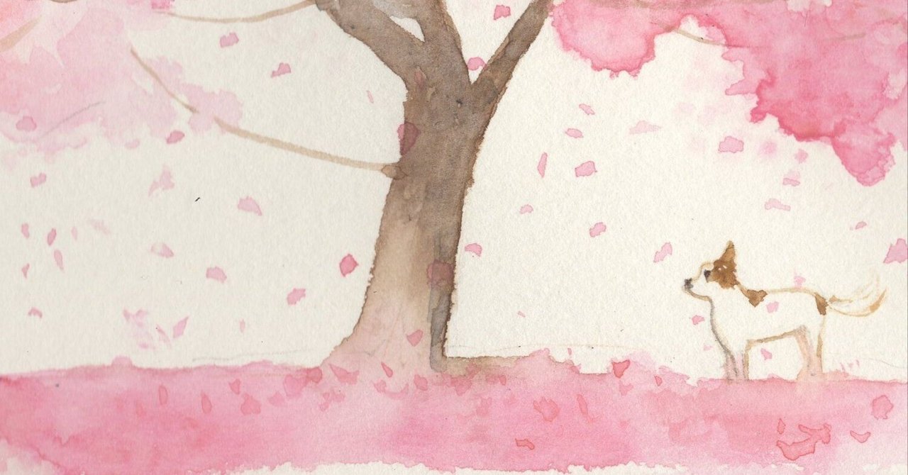 水彩画 桜の季節に旅立った君へ2021→2024｜ちろ