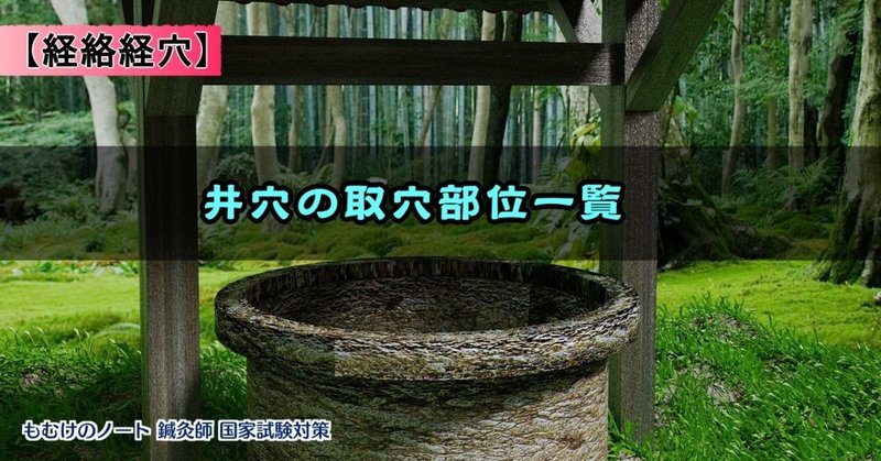 経絡経穴概論 井穴の取穴部位一覧 森元塾 国家試験対策 Note