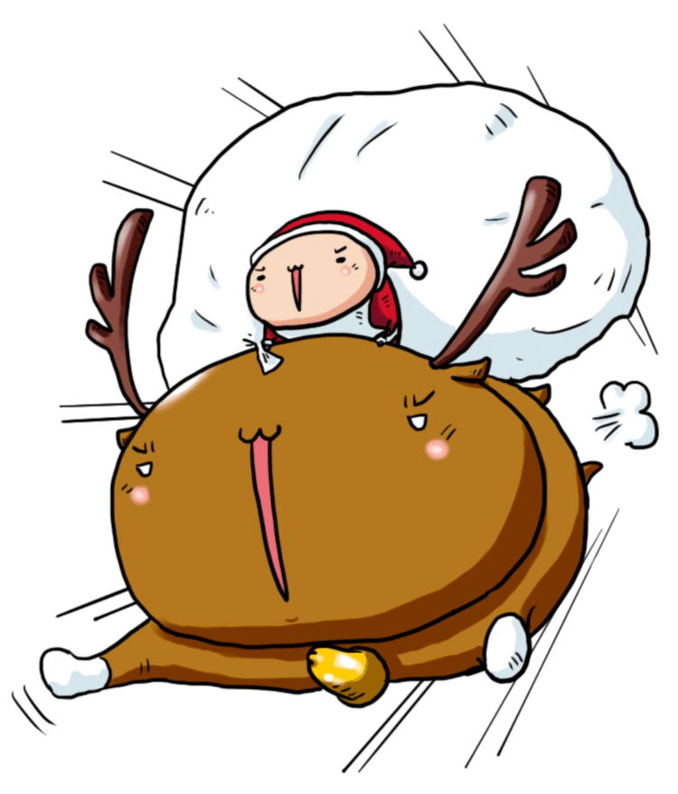 ‪今年のクリスマスイブも‬
‪チビサンタと‬
‪白目のトナカイが走る！！‬
‪🎄🎉🎁🎂💝‬
‪#xmas #xmaseve #christmas #merrychristmas #santaclaus  #xmaspresent #cosplay #japan #illustration #procreate #fuji #クリスマス #メリークリスマス #サンタクロース #イラスト #サンタコス #デザイン #ふじ‬