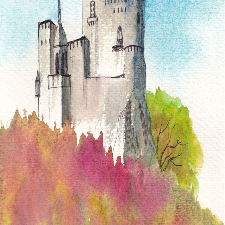 ヴィフアール紙荒目に水彩画｜ちろ