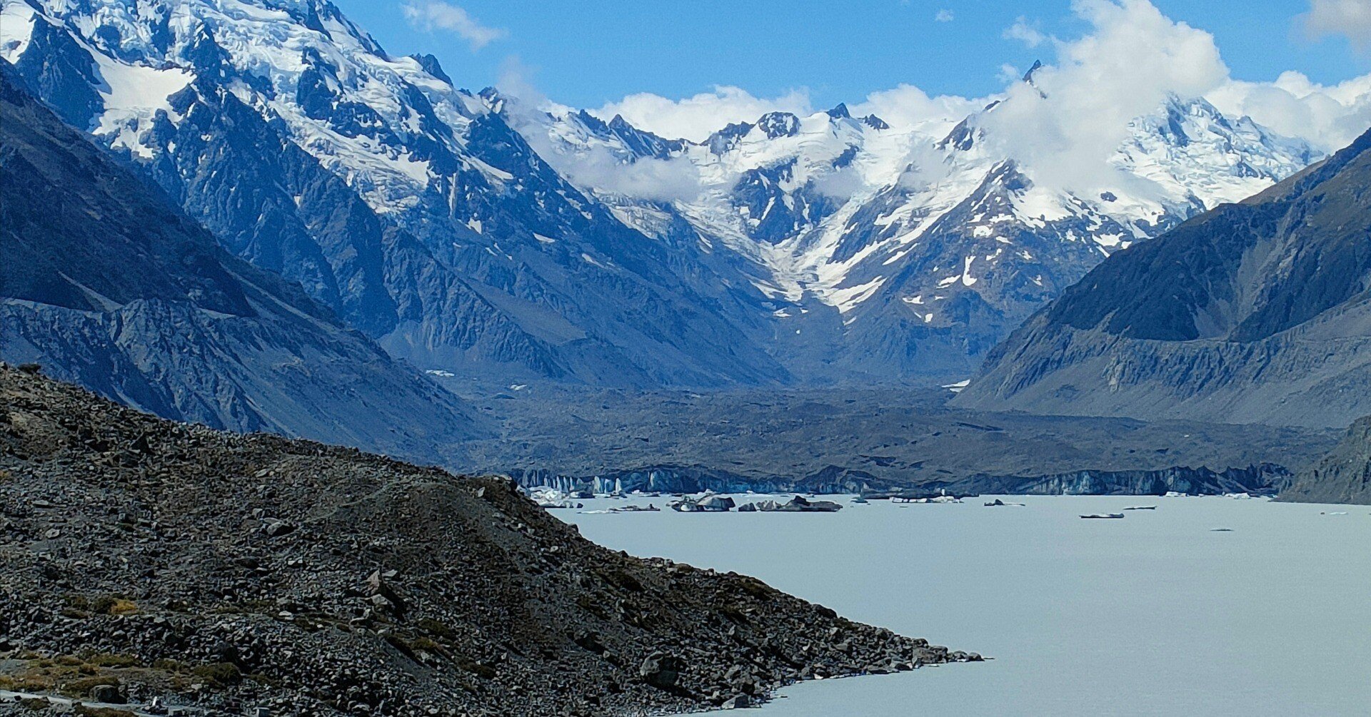 マウントクック最終日：洗濯から始まったタスマン氷河湖トレッキング