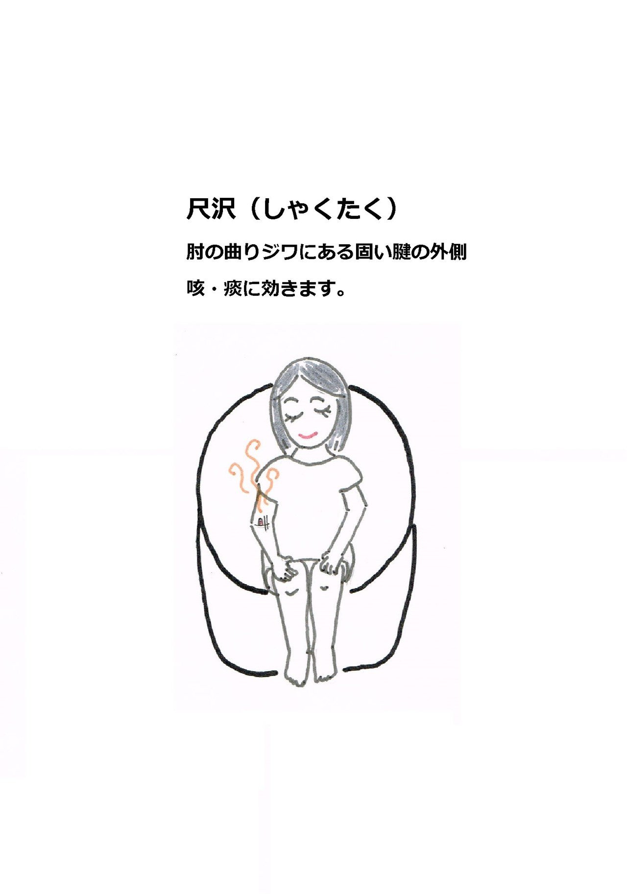 尺沢 ツボ 経穴 お灸 お灸女子 灸活 咳 痰 いわ鍼灸整骨院 ひつじ Note