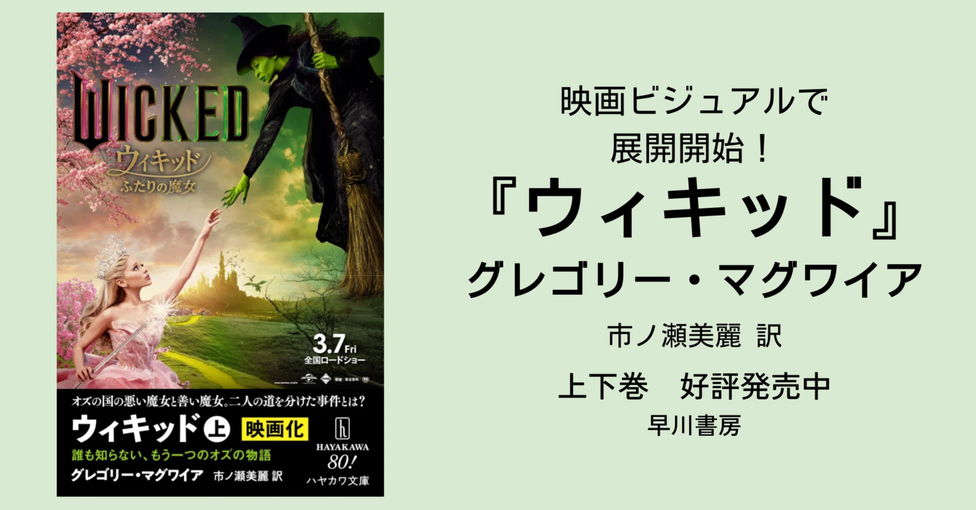 小説『ウィキッド』映画ビジュアルで展開中！ さらに、エルファバの