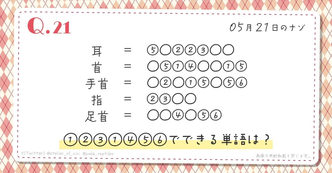 Q.21 数字のとおりに読むと？｜ビビのアトリエ