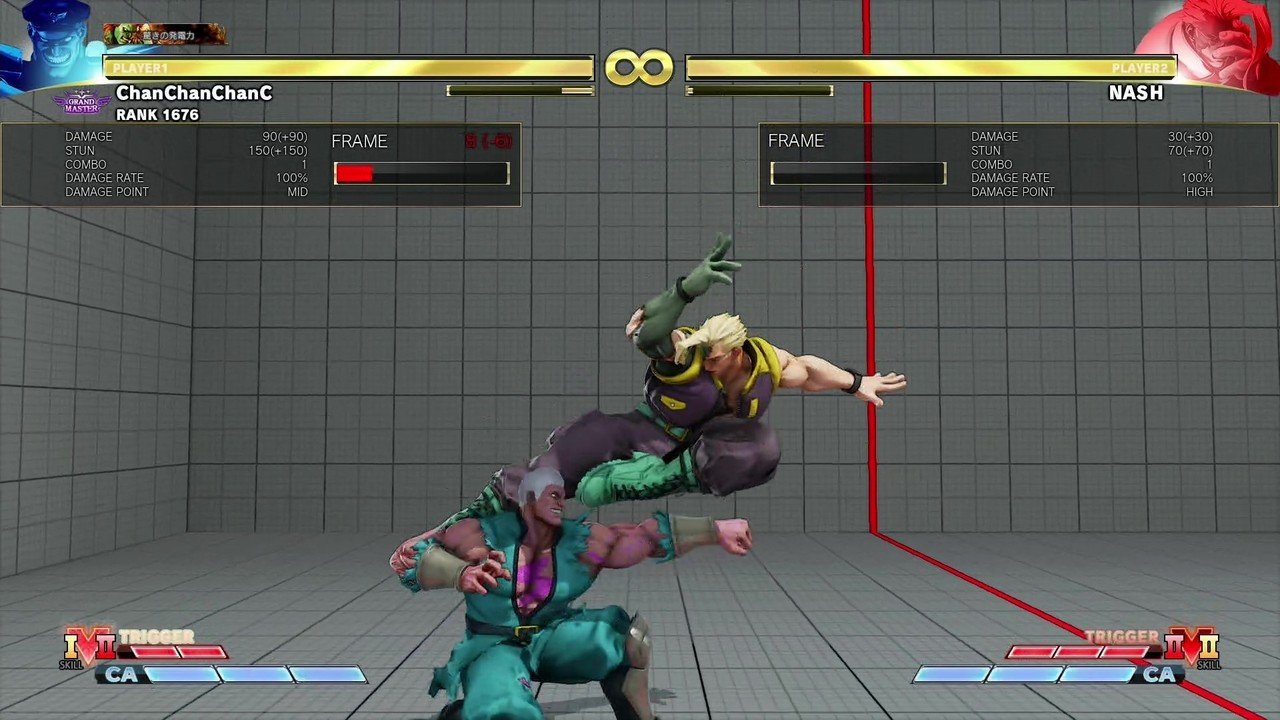 Sf5 19 12 25 ナッシュ対策考察2 必殺技のフレーム確認 ベガのキャラ対 Chan C Hanagumi Note