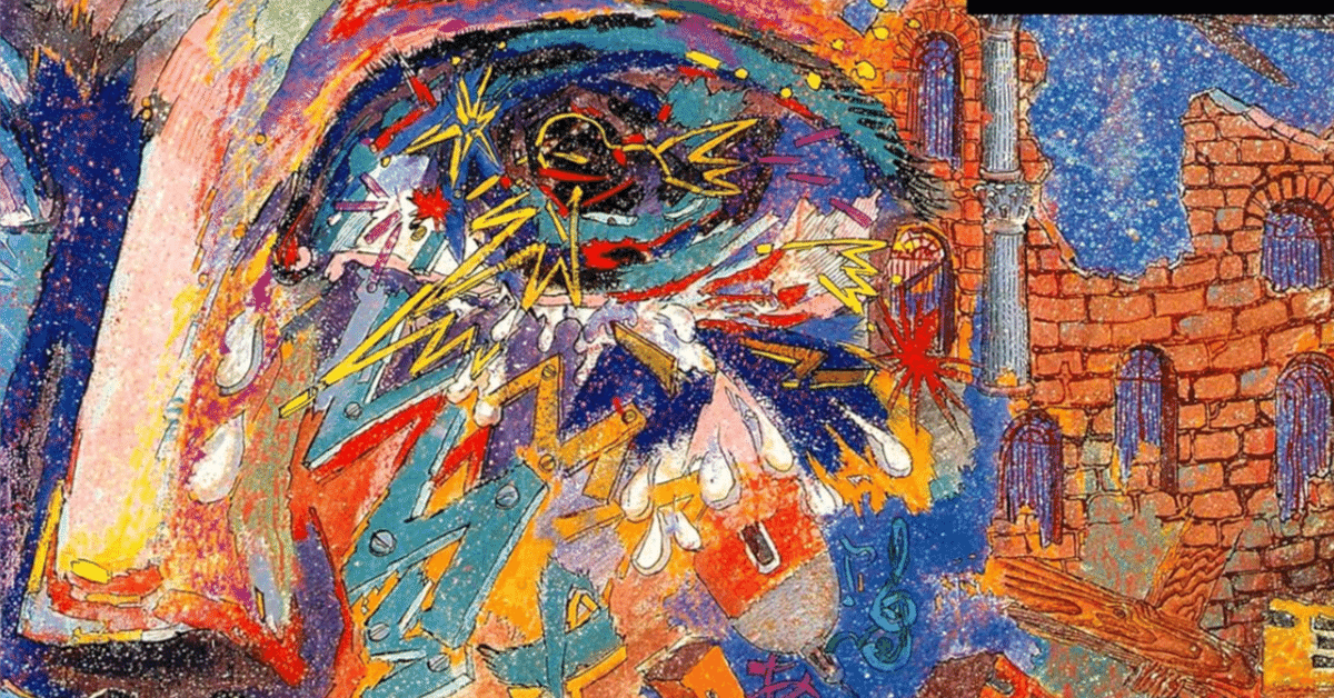 515093 デッサン画 絹谷幸二 作 仮題「顔」（画家）日本芸術院