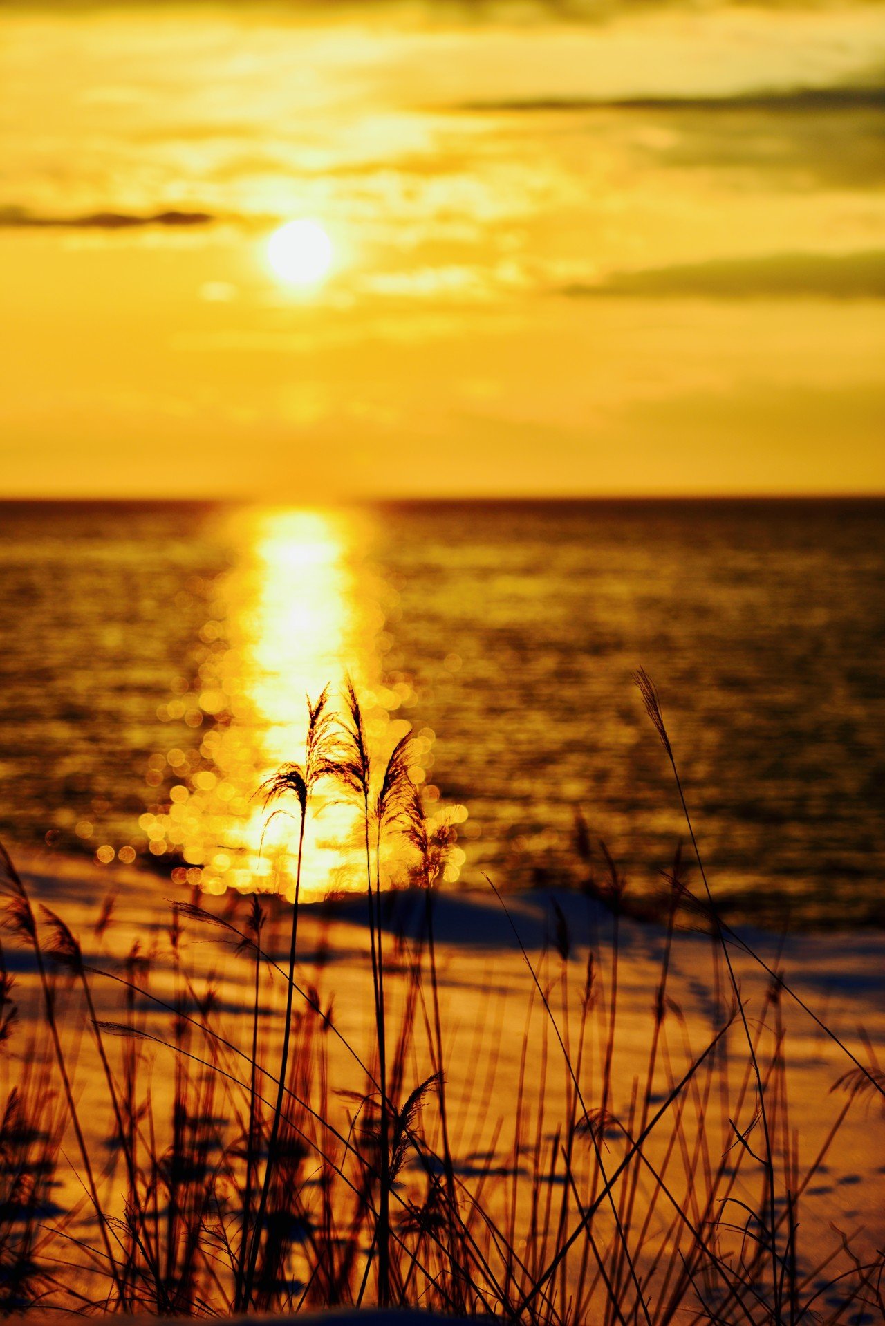 冬の海の夕日 Scoop Kawamura Note