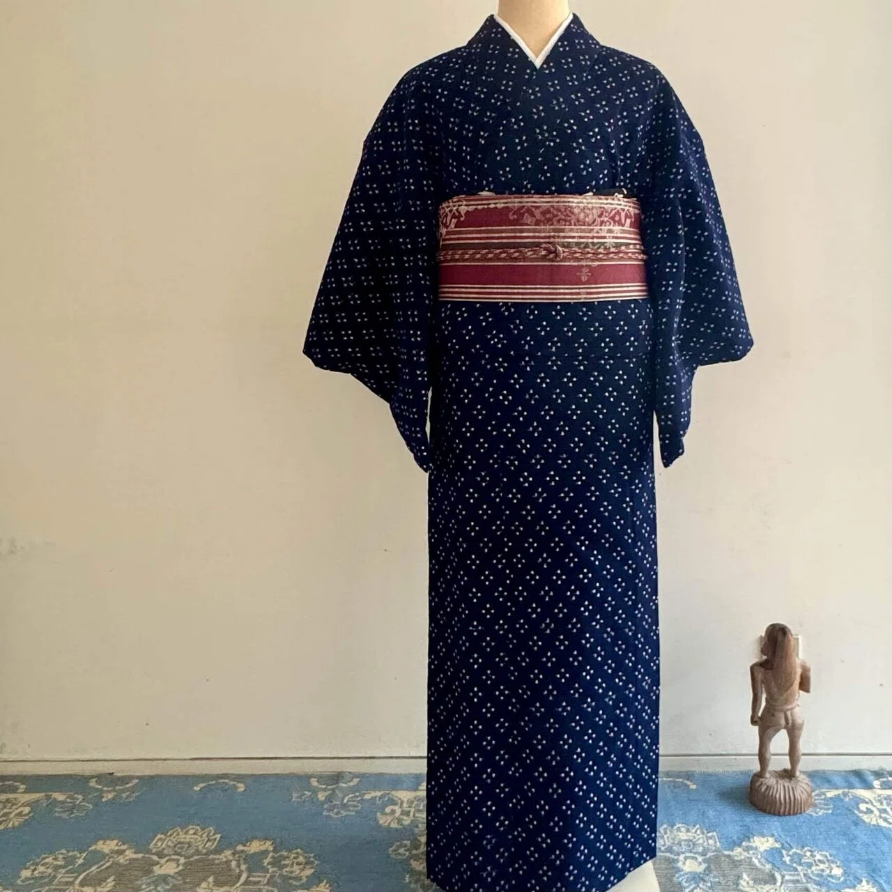 久留米絣シンプル菱形単衣着物｜夢吉きもの