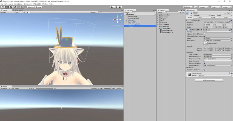 Unity 2017.4.28f1 Personal (64bit) - Untitled - Note用頭アクさせさり - PC, Mac &amp; Linux Standalone _DX11_ 2019_12_26 18_37_17