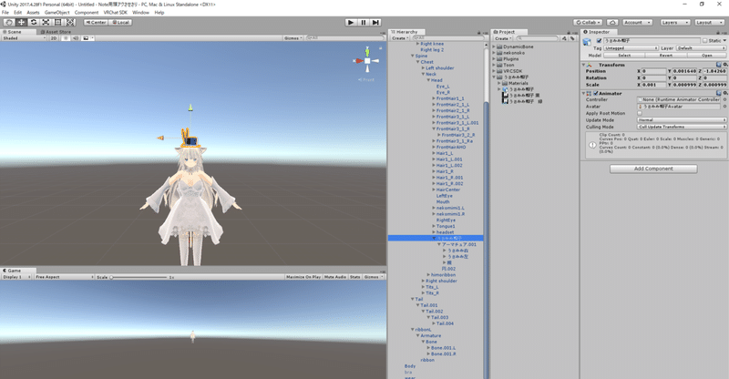 Unity 2017.4.28f1 Personal (64bit) - Untitled - Note用頭アクさせさり - PC, Mac &amp; Linux Standalone _DX11_ 2019_12_26 18_59_51