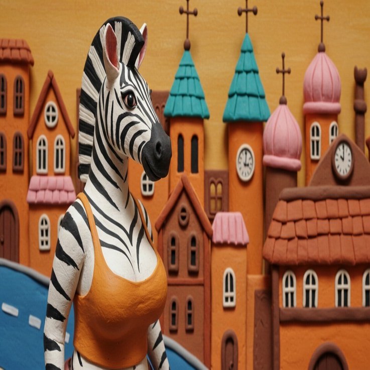 シマウマ de 道、二足歩行 @Image Creator & ImageFX＋プロンプト｜茜