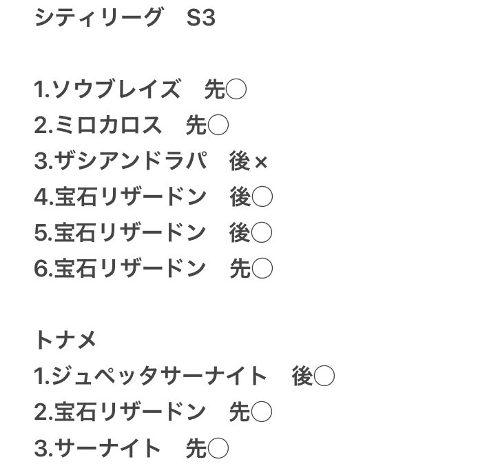 シティS3優勝】身の丈宝石リザードン※簡易振り返り｜もっさ