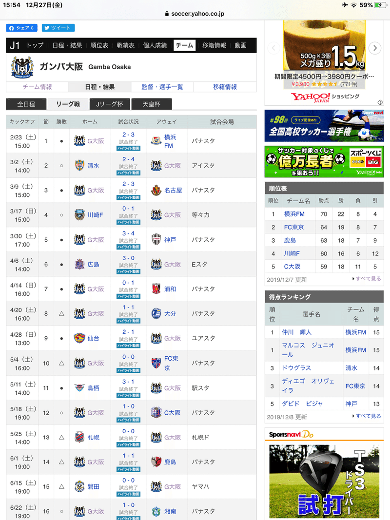 19年のガンバ大阪の課題 守備編 Soccer Book Note