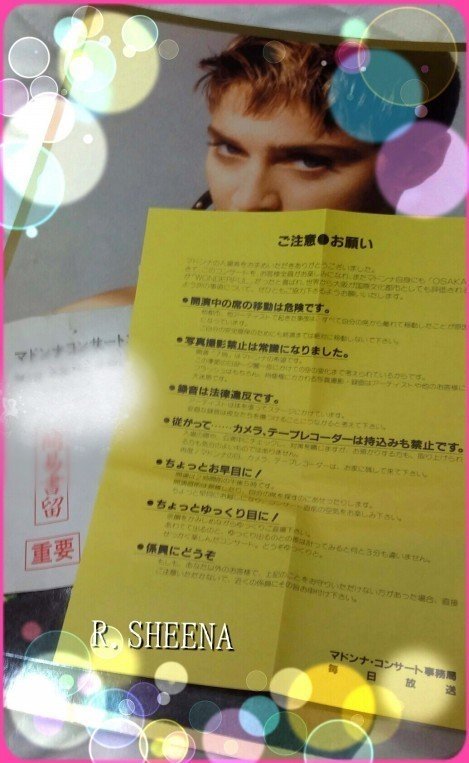 MADONNA ワールドツアー１９８７パンフレット｜椎名りつ子(R.SHEENA 