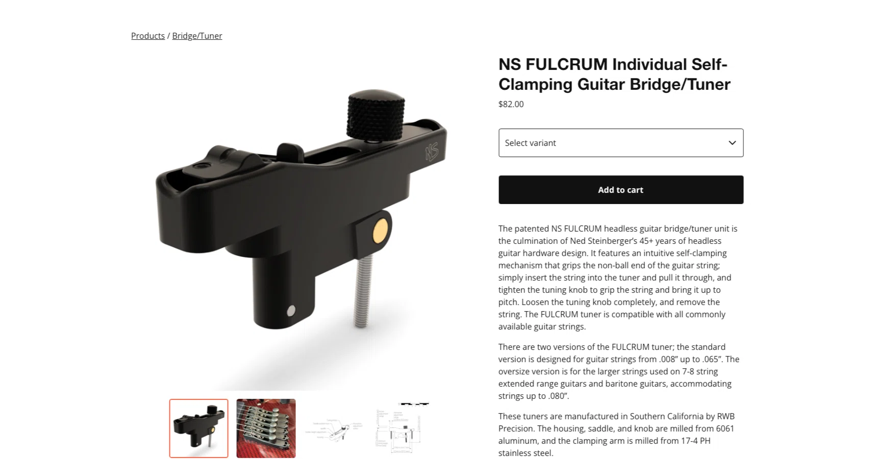 NS Designが新規デザインのヘッドレスギター用のブリッジ＆チューナー 