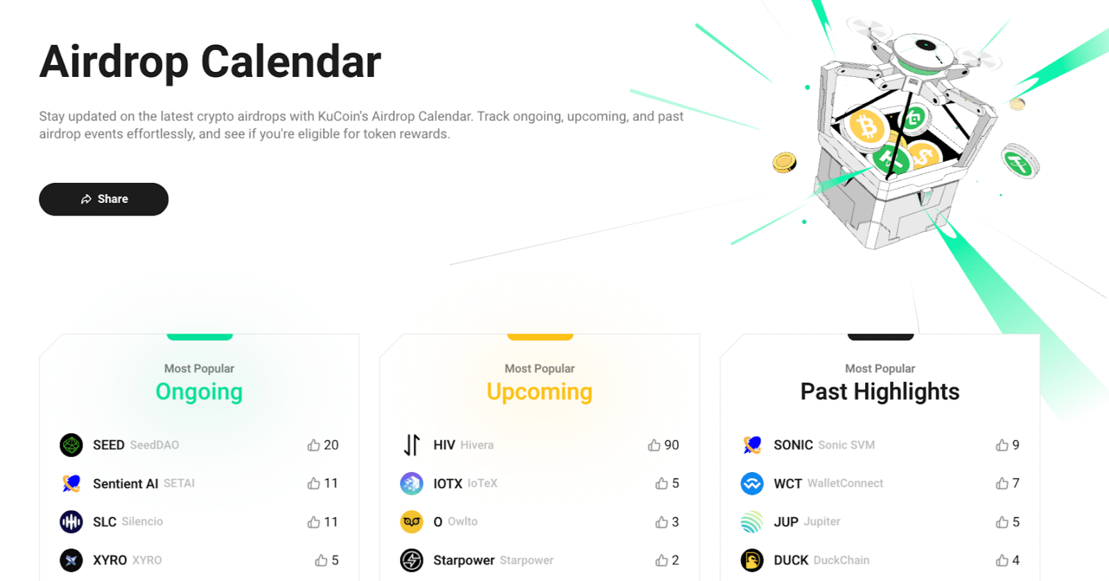 2025年2月に注目すべきトップ暗号資産エアドロップ｜KuCoin（クーコイン）