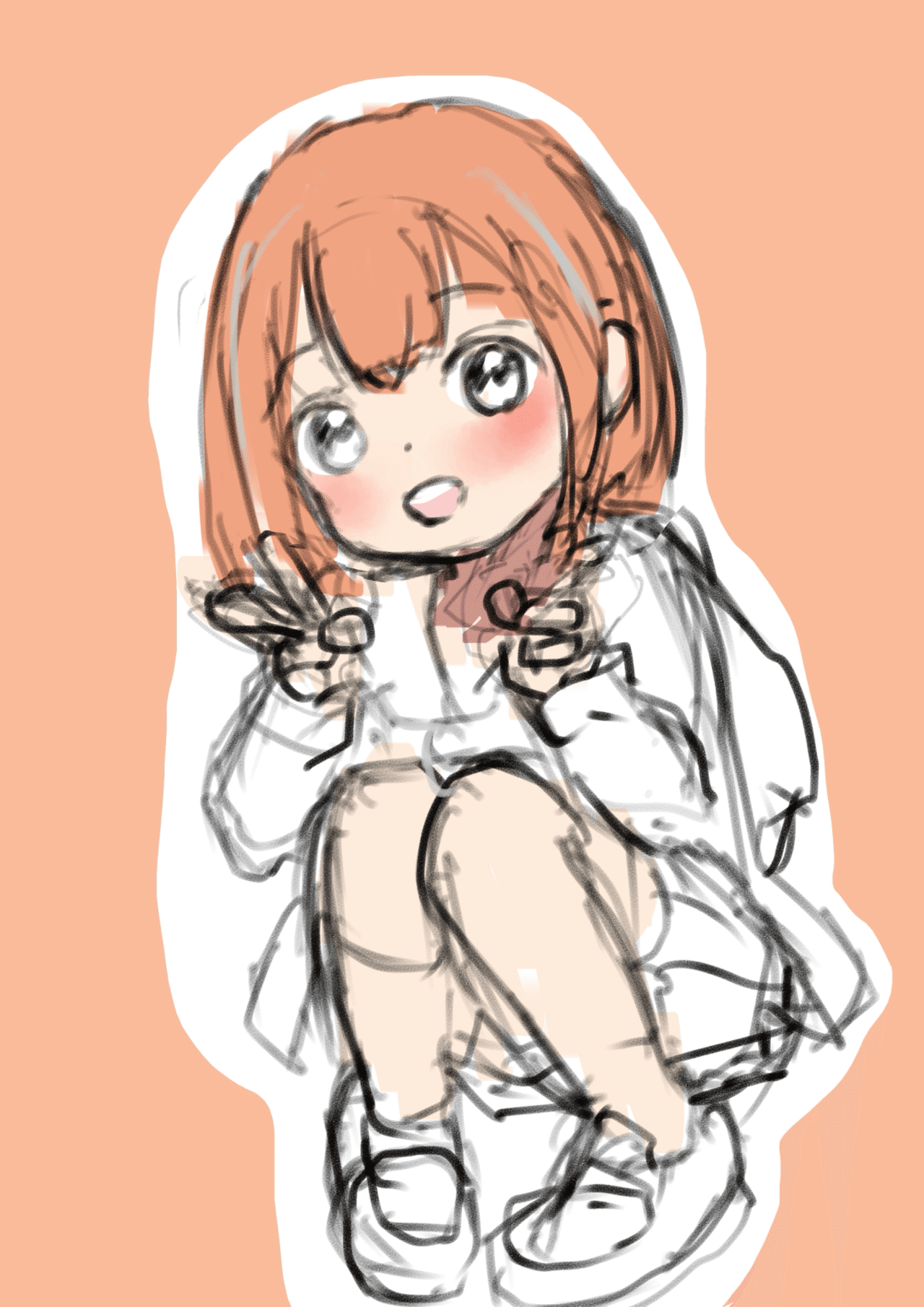 お昼休みの絵描き時間10分 #女の子イラスト #絵描きさんと繋がりたい