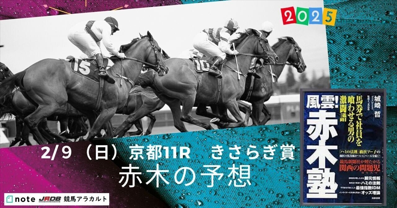 2/9（日）京都11Ｒ きさらぎ賞 赤木の予想｜JRDB 競馬アラカルト