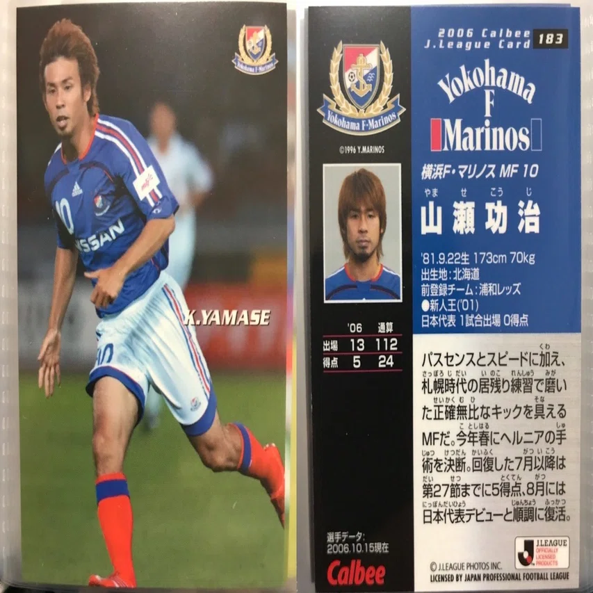 山瀬 功治 横浜F・マリノス 応援ポスター Scramble 中澤 佑二 Jリーグチップスの思い出 2006②｜今野隆之