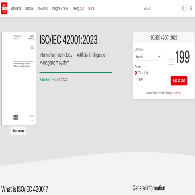 AIマネジメントシステムの国際規格 ISO/IEC 42001:2023 について調べ