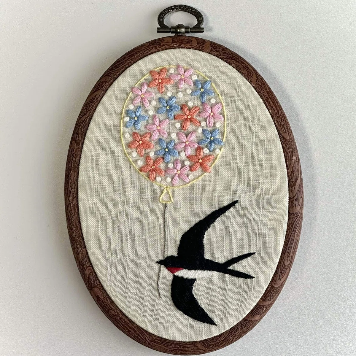 PDF図案【幸運を運ぶ鳥】｜はなこまち/刺繍作家
