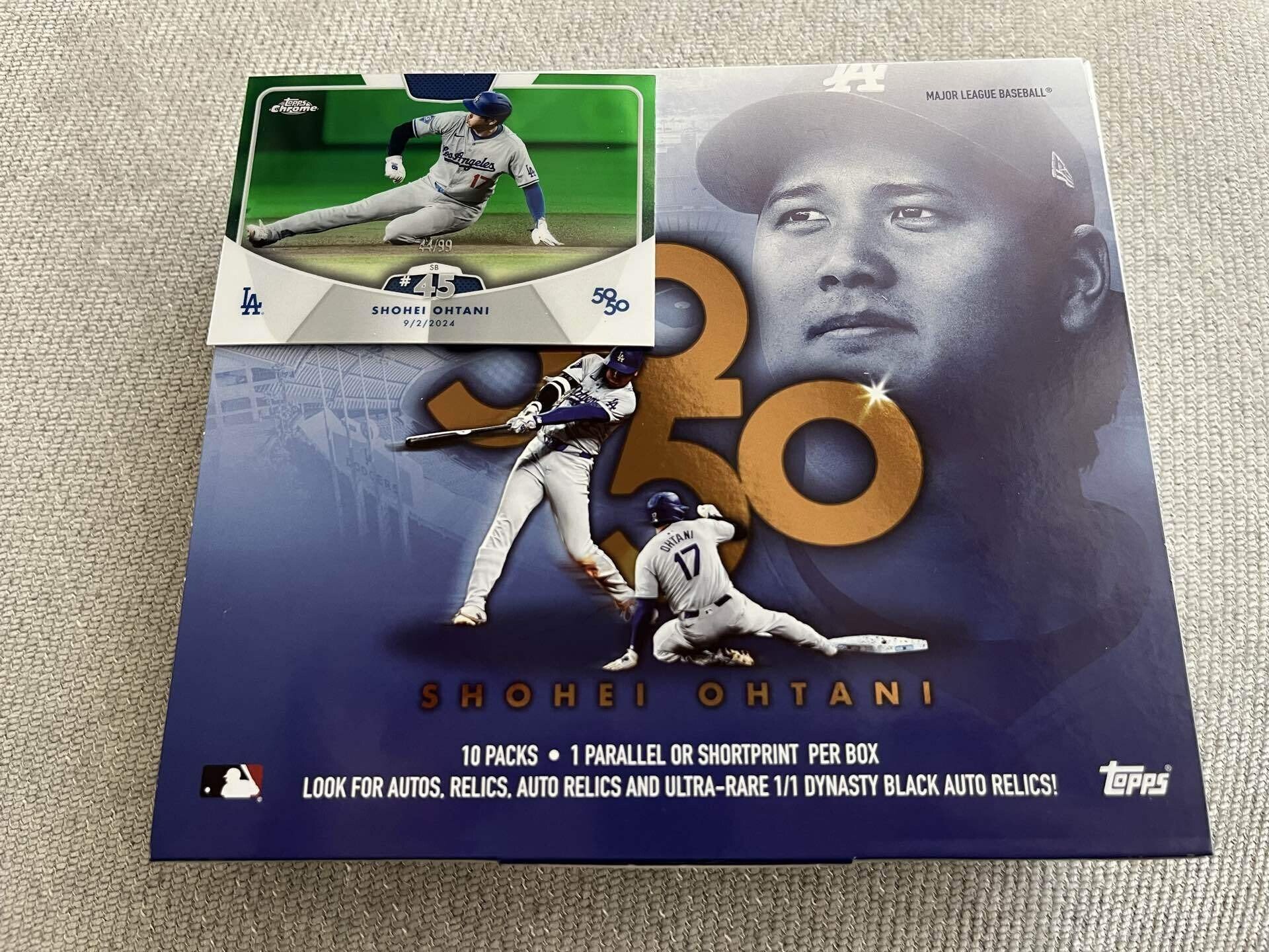 大谷翔平50/50カードでグリーンレアカードを引き当てた話｜七兵衛