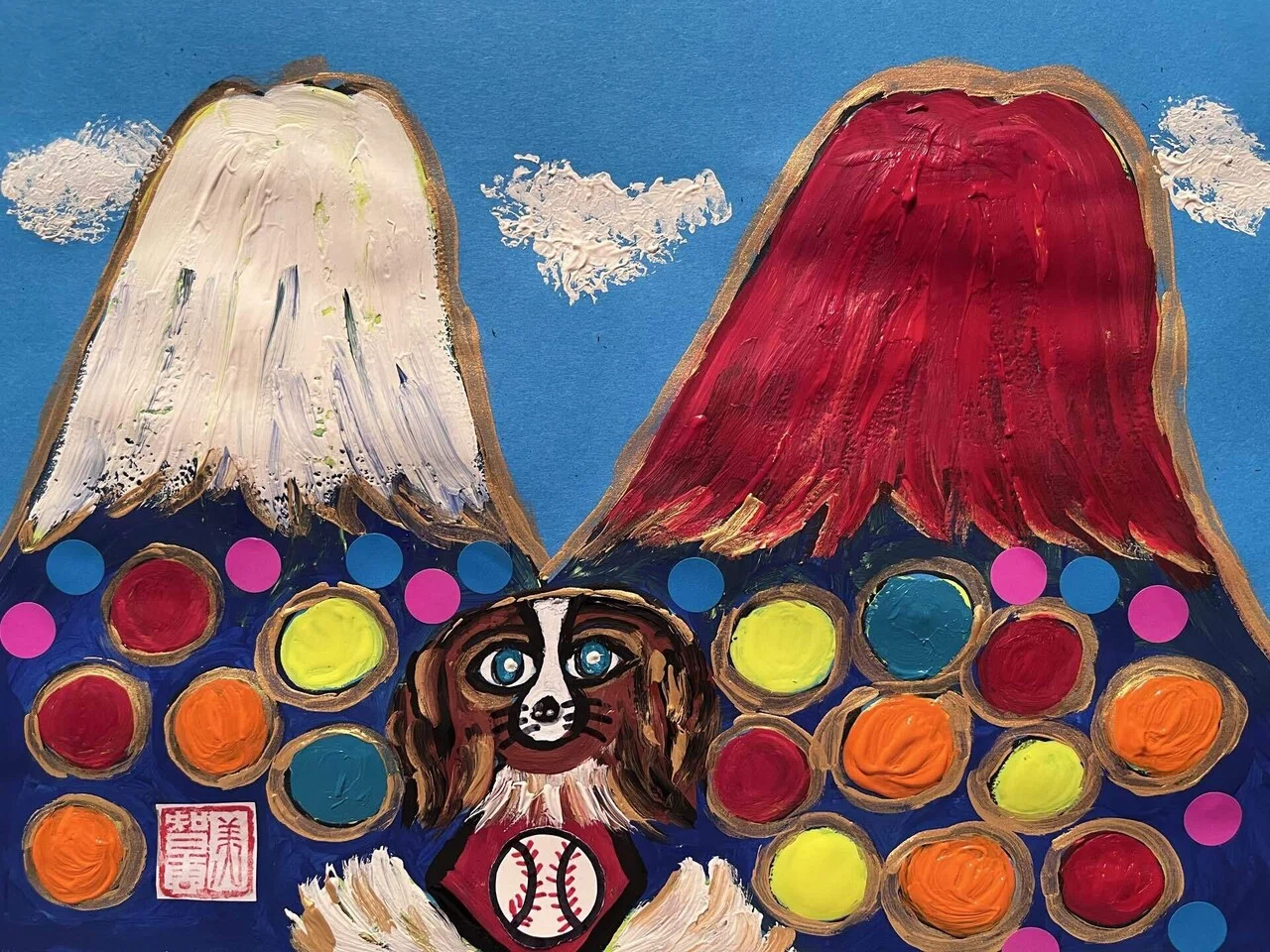 沖縄のピカソ小波津有希」幸運を呼ぶダウン症画家です。ペンキアート