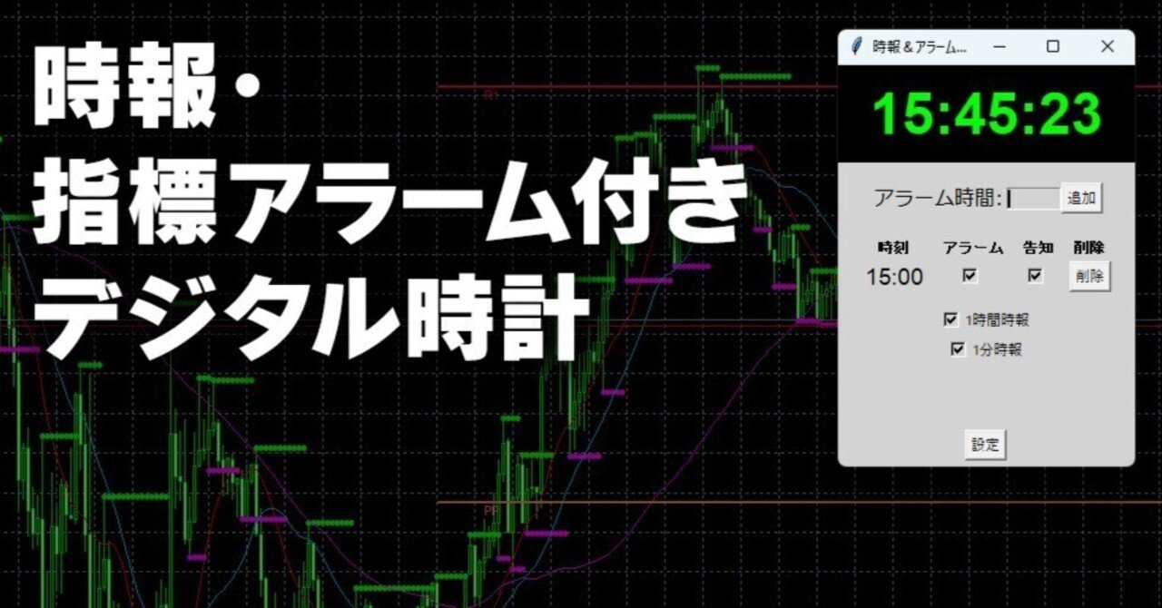 トレーダー向け時報・アラーム付きデジタル時計の説明書｜azk_azukisan