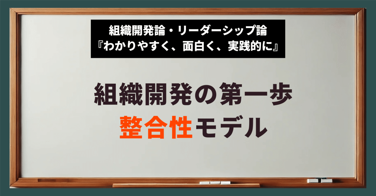 組織開発の第一歩:整合性モデルを活用して、組織の全体像を把握 組織開発の第一歩:整合性モデルを活用して、組織の全体像を把握