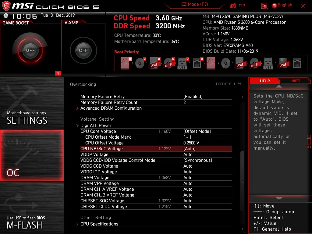 Ryzen 3600のCore Voltage（電圧）の設定を低くしてみた｜hironobu_u