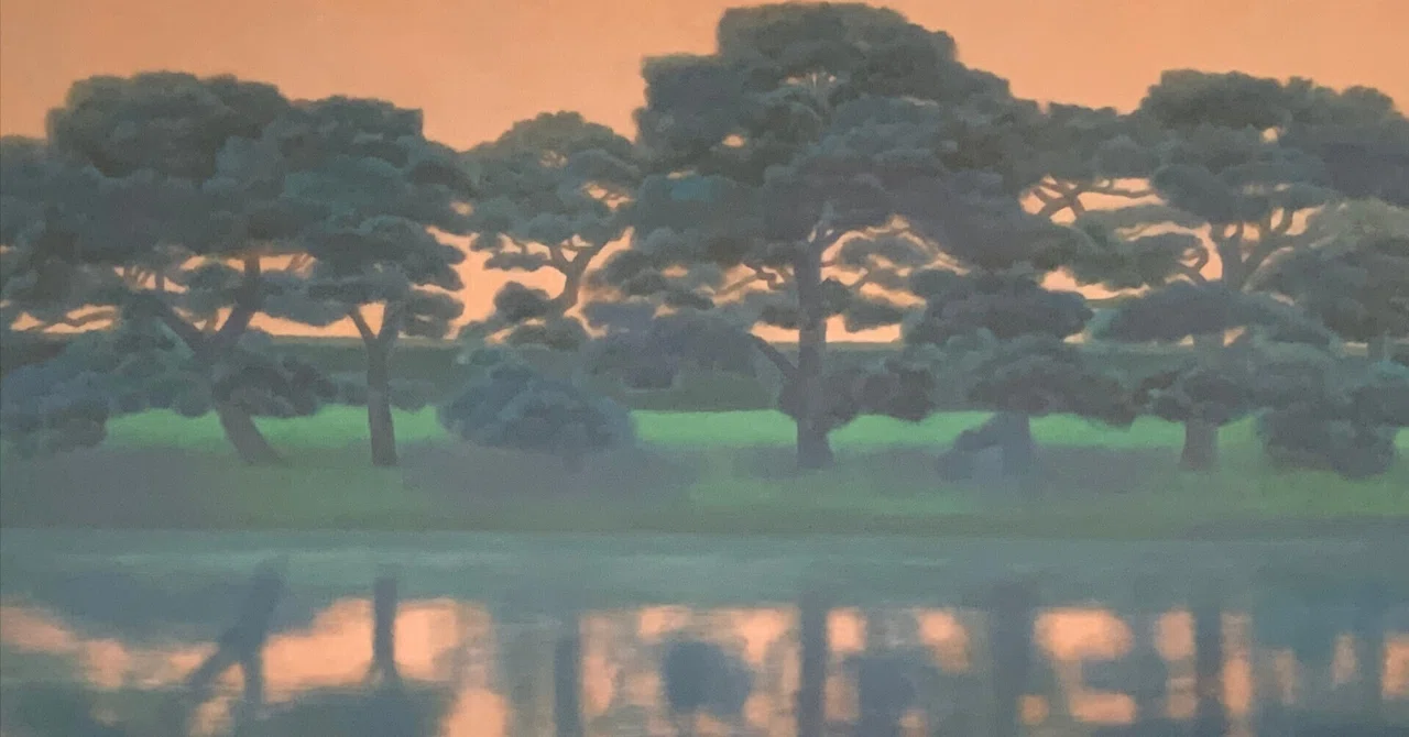 東山魁夷 【緑響く】肉筆/表サイン有/色紙画/日本画/油絵/岩彩/裏シール有 絵画