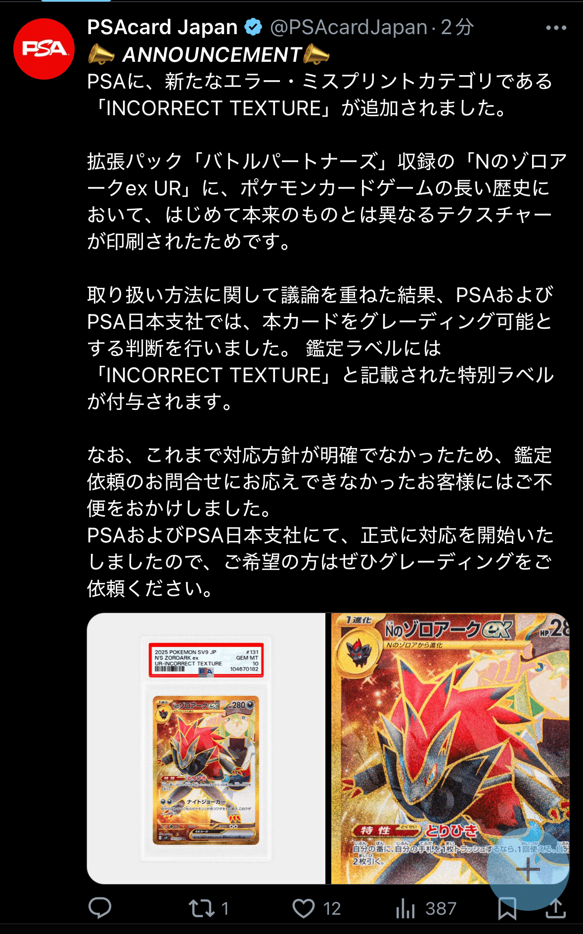 4】Nのゾロアーク エラー版の鑑定がスタート|dede 4】Nのゾロアーク エラー版の鑑定がスタート|dede