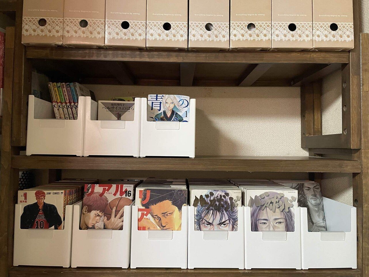 【本棚3つ付き約300冊】色んな漫画【手渡しのみ】 本棚 書棚 スライド式 幅90 シングル 奥深タイプ 奥行33 木製