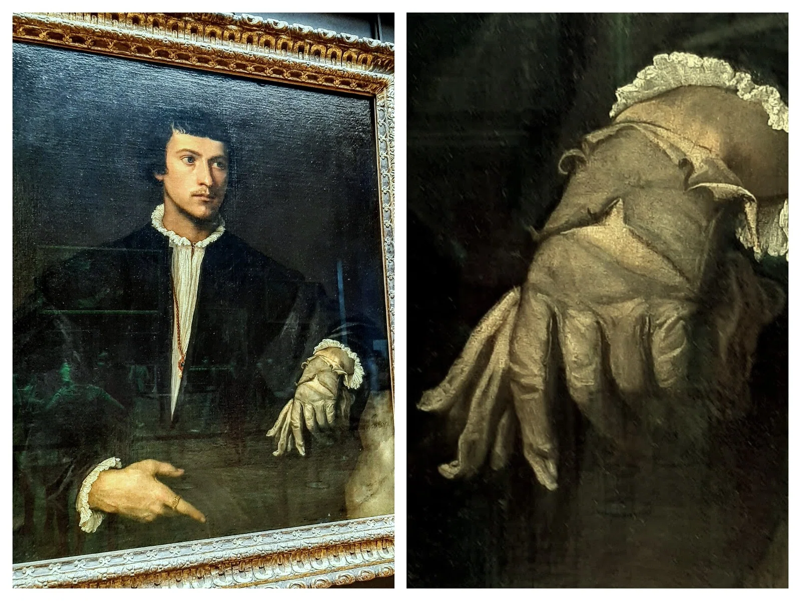 革飾り 美術品 アート 絵画 ティツィアーノ『手袋をした男』1523年。ゴンザーガ家コレクションから