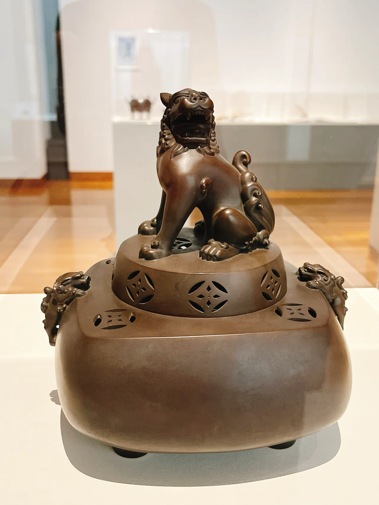 日展彫刻家 三枝惣太郎 銅製 獅子香炉 【公式通販】