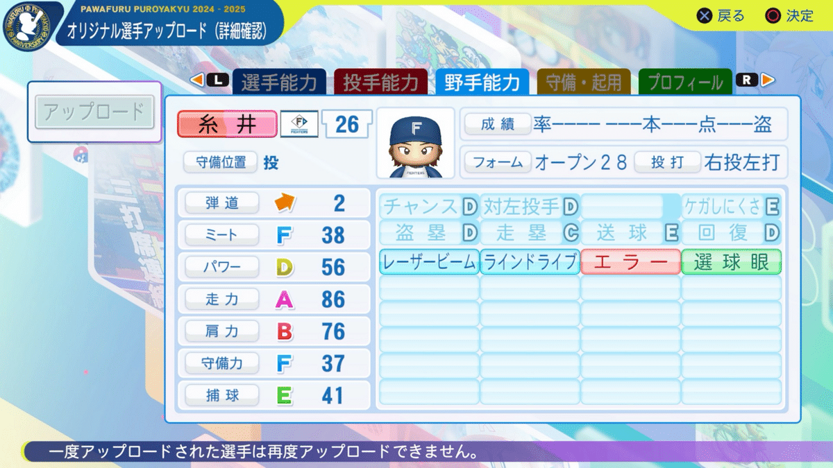 パワプロ2024再現 日本ハムOB 糸井嘉男（投手時代）｜re