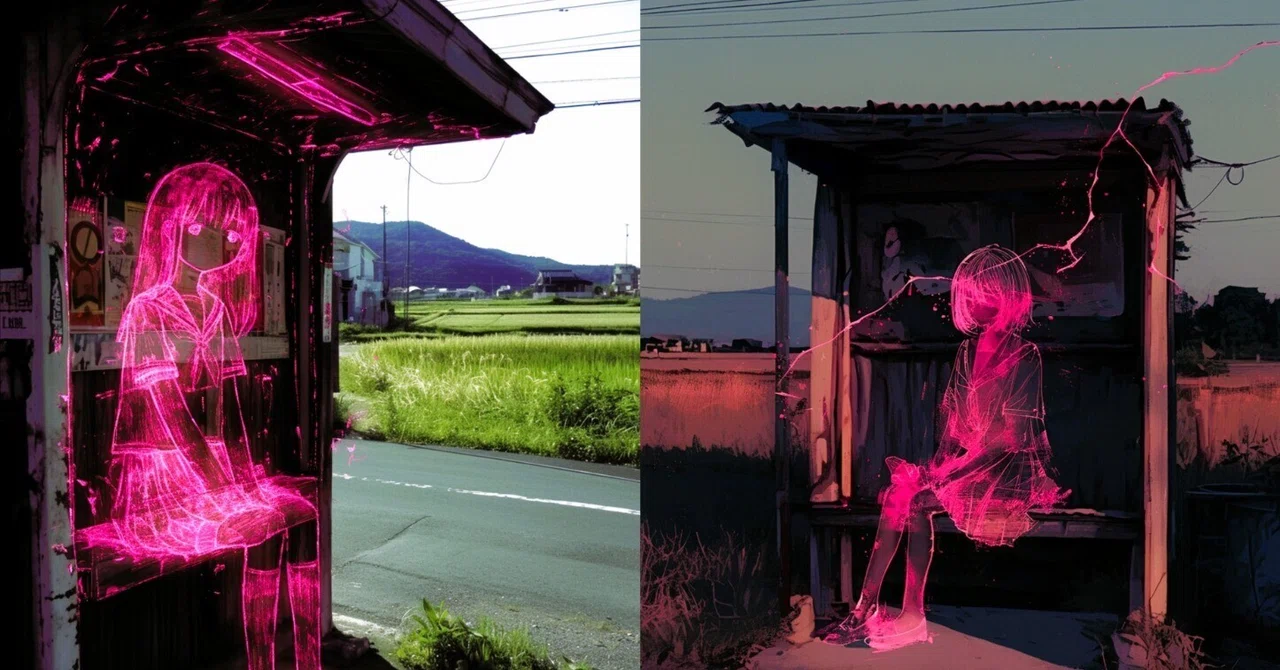 画像生成AI プロンプト図鑑 0069 透明なラインスケッチ｜ぐふとくく