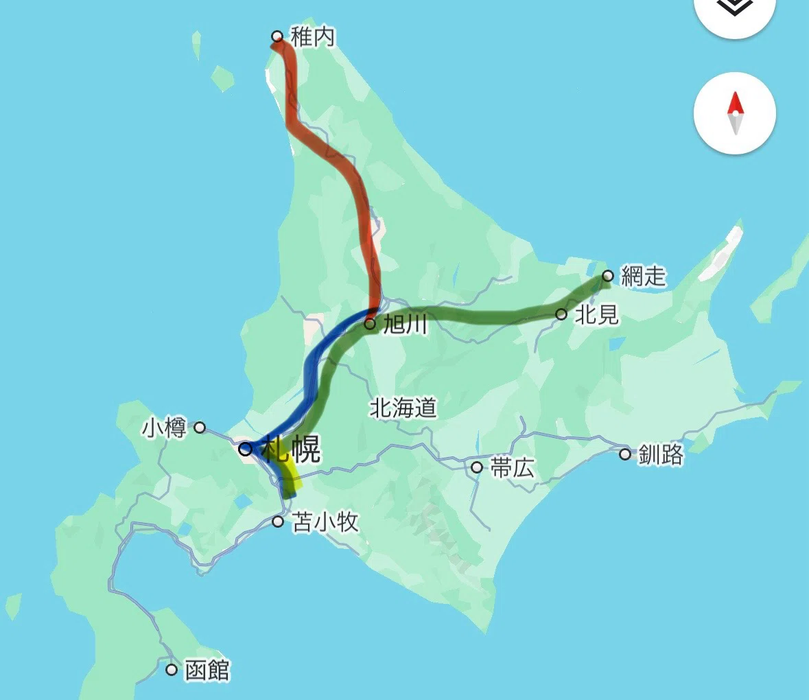 新 千歳 から 旭川