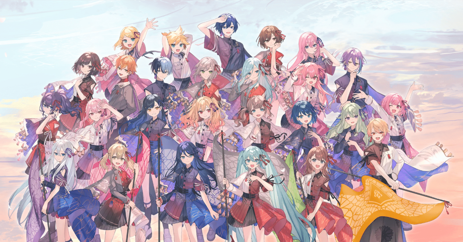 See Ya!!,初音ミク,鏡音リンとレン,meiko,winks,kaito,vocaloid,people