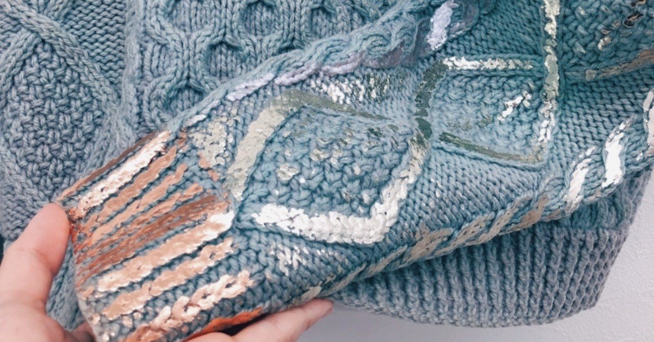 yuki fujisawa 箔プリントアランニットセーター 記憶の中のセーター/2015 – YUKI FUJISAWA