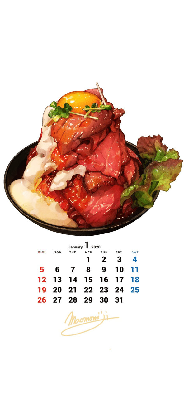 飯テロスマホ壁紙カレンダー2020

一月/january ローストビーフ丼

Sサイズ

個人利用で自由にお使いください🙆‍♂️
無断転載と商業使用は禁止です🙅‍♂️