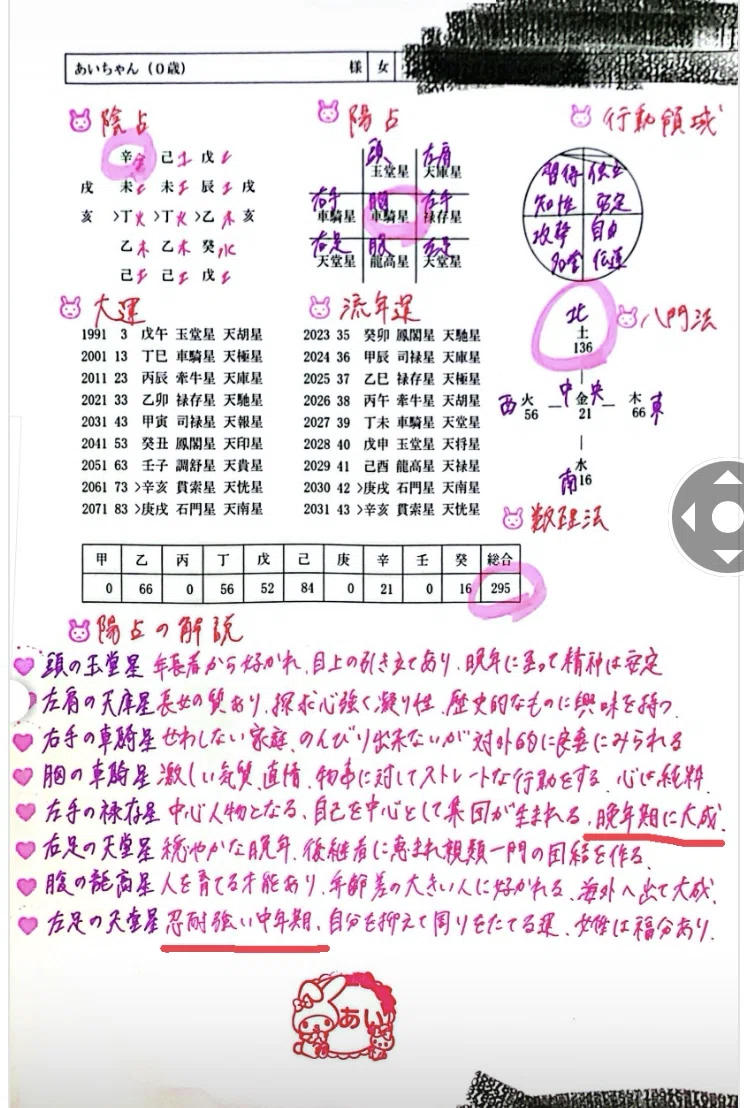 算命学サンプル｜あいちゃん
